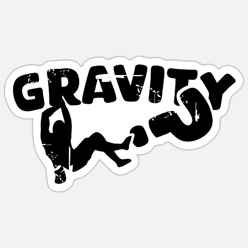 boulder klettern gravity Symbol Logo Training cup Sticker Größe S (10 x 10 cm)