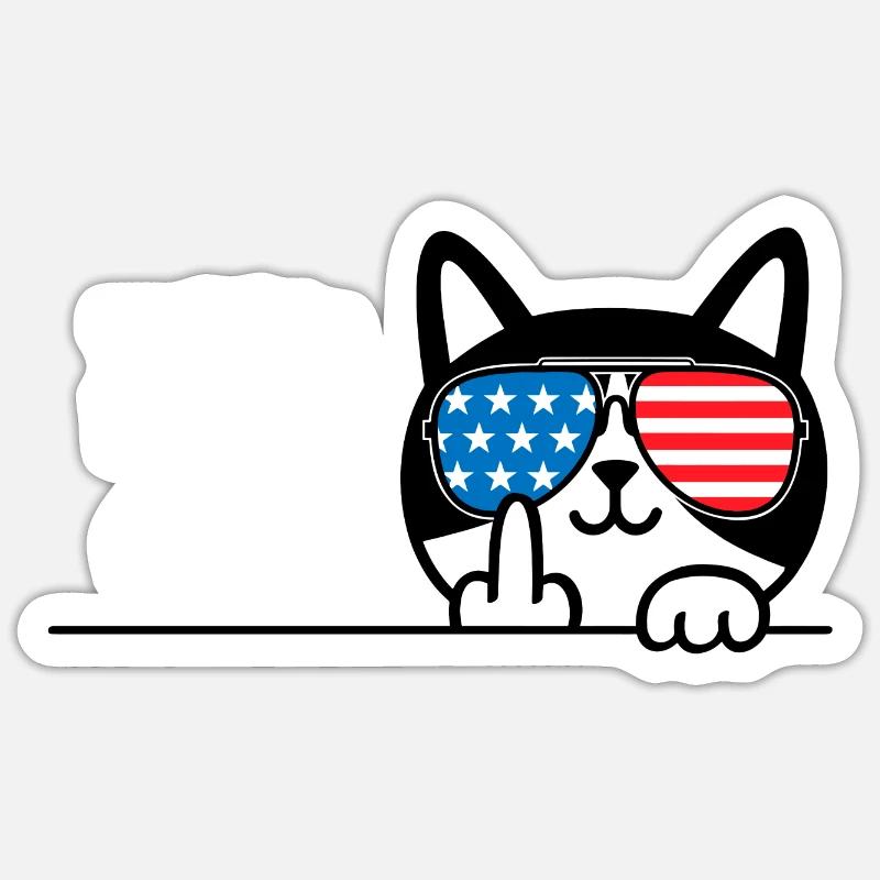 Ich bin nicht 70, ich bin 69 plus 1 Mittelfinger Katzenflip - Sticker Größe S (10 x 10 cm) - Mattweiß