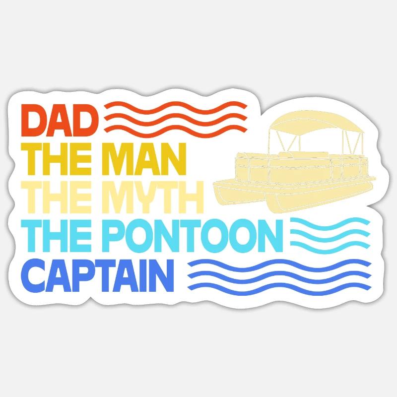 Bateau ponton Bateau Bateaux - Sticker taille S (10 x 10 cm) - blanc mat