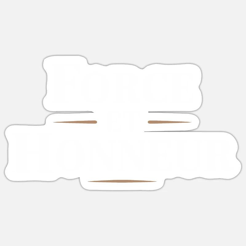 Force et honneur - Sticker taille S (10 x 10 cm) - blanc mat
