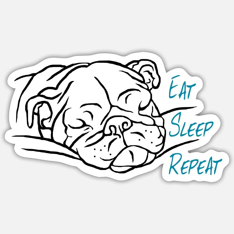 Manger dormir répéter Sticker taille S (10 x 10 cm)