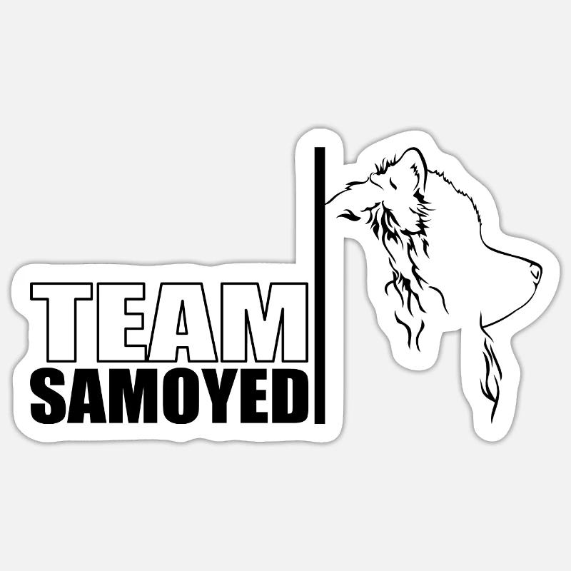 TEAM Chien Samoyède Chien Samoyède Wilsigns - Sticker taille S (10 x 10 cm) - blanc mat