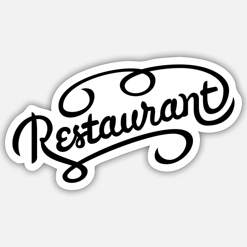 Lettrage de restaurant Sticker taille S (10 x 10 cm)