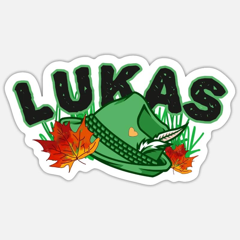 Lukas herbstlich - Sticker Größe S (10 x 10 cm) - Mattweiß