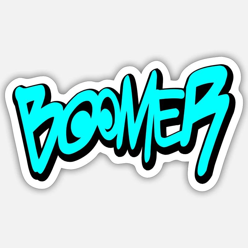 Boomer - Sticker taille S (10 x 10 cm) - blanc mat