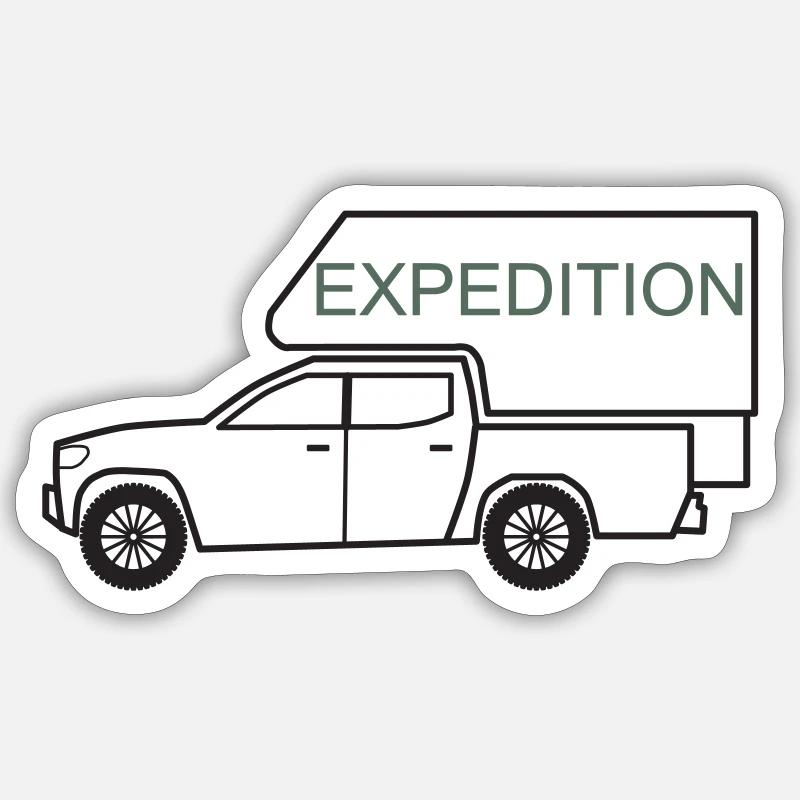 OVERLAND - Sticker size S (10 x 10 cm) - white matte