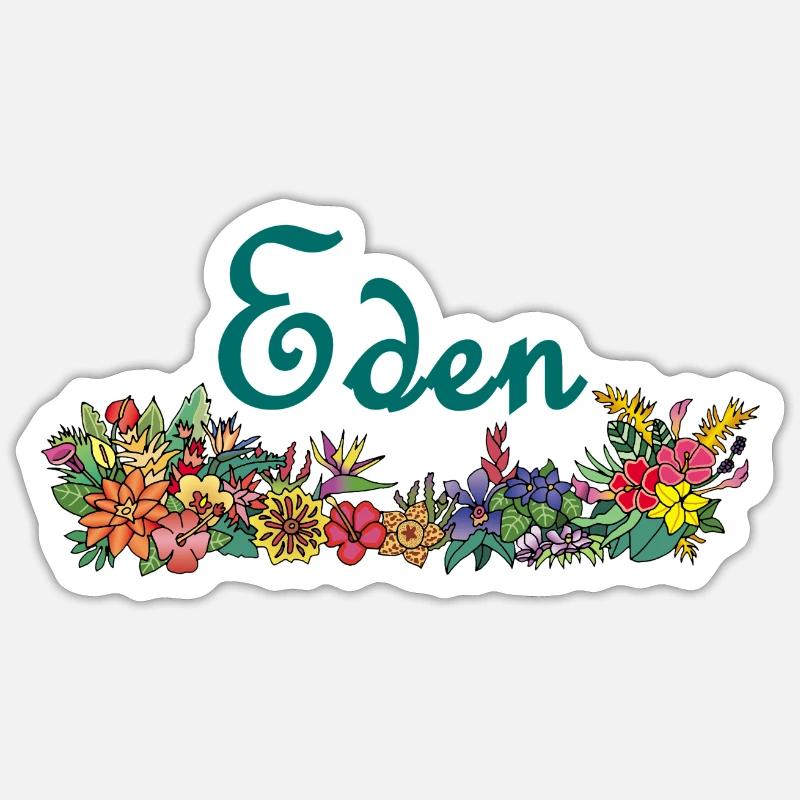 Fleurs et paradis - Sticker taille S (10 x 10 cm) - blanc mat