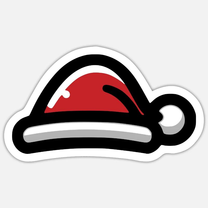 Santa hat - Sticker size S (10 x 10 cm) - white matte