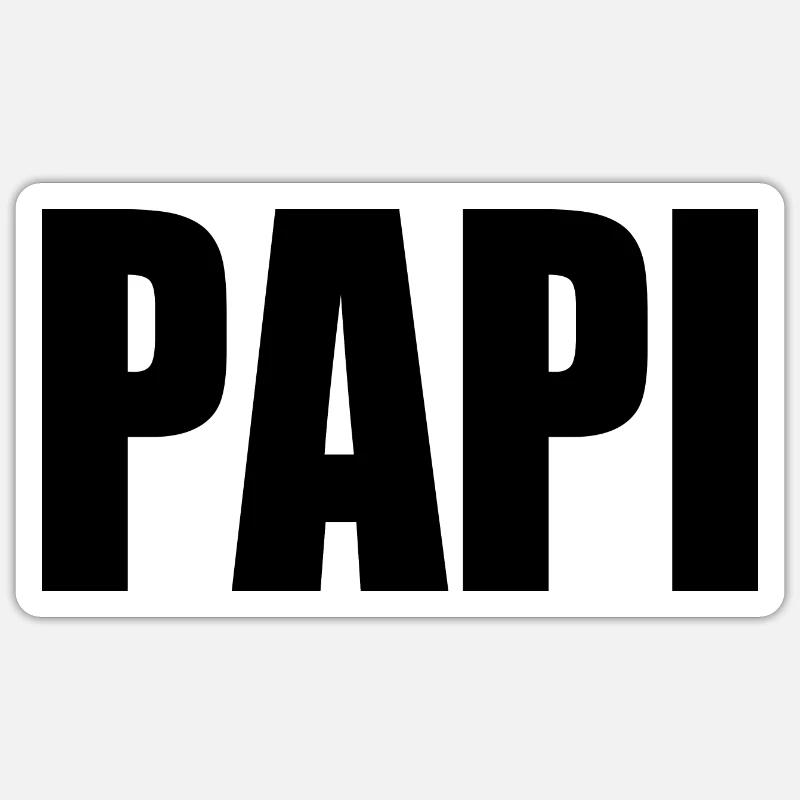 Papi - Sticker taille S (10 x 10 cm) - blanc mat