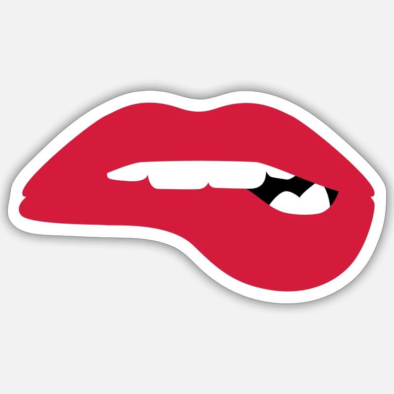 Hot full lips want to seduce you Sticker size S (10 x 10 cm)