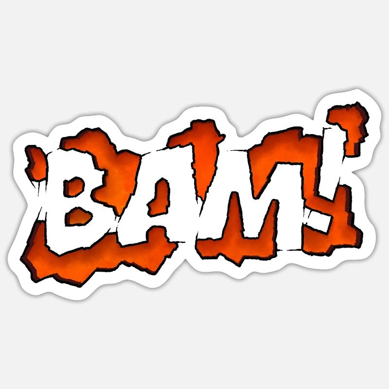 Graffity Text Art BAM! - Sticker size S (10 x 10 cm) - white matte