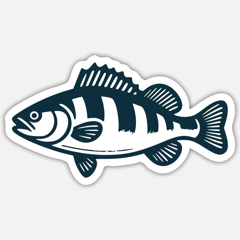 Barsch - Sticker Größe S (10 x 10 cm) - Mattweiß