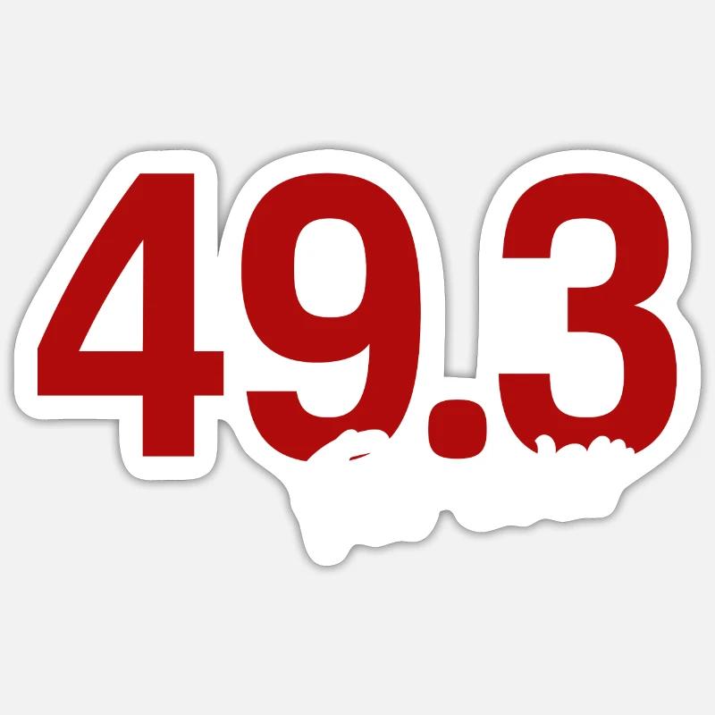 49.3 for ever - Sticker taille S (10 x 10 cm) - blanc mat