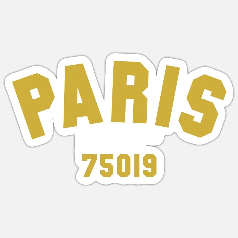 19e arrondissement de PARIS - Sticker taille S (10 x 10 cm) - blanc mat