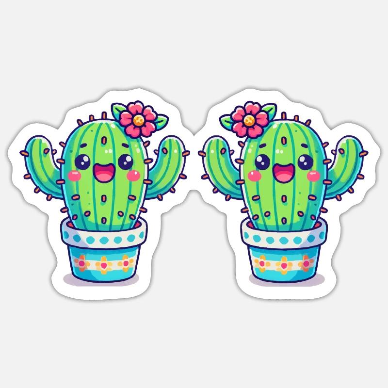 Cactus 2 - Sticker size S (10 x 10 cm) - white matte
