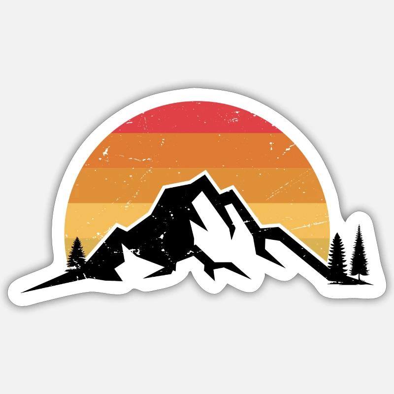 Sunset Ridge Silhouette - Sticker size S (10 x 10 cm) - white matte