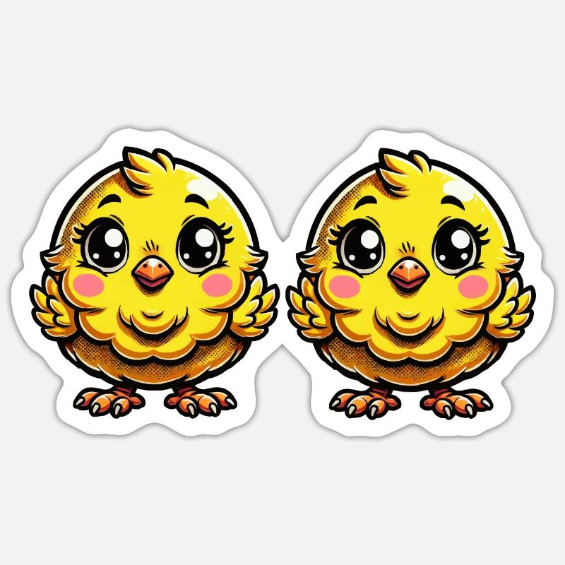 Poussin - Sticker taille S (10 x 10 cm) - blanc mat