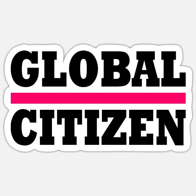 global citizen - Sticker taille S (10 x 10 cm) - blanc mat