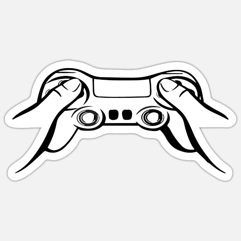 Gamecontroller black - Sticker size S (10 x 10 cm) - white matte