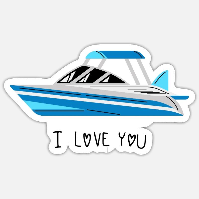 Motorboot Sportboot - Sticker Größe S (10 x 10 cm) - Mattweiß