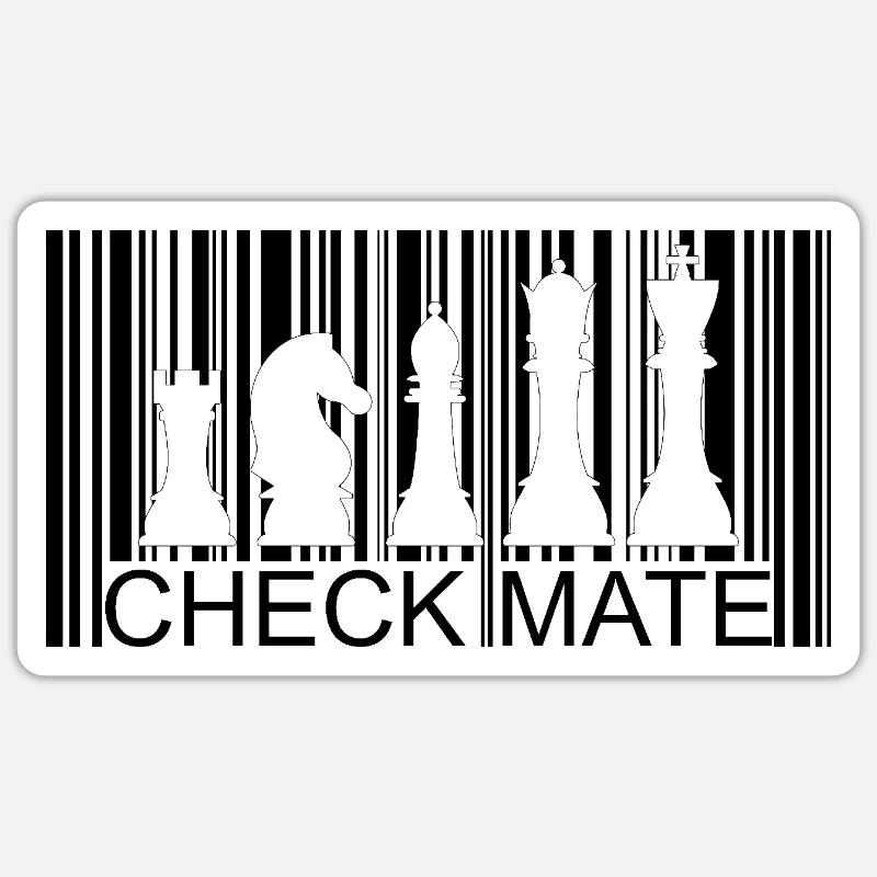 Pièces d’échecs à code-barres Sticker taille S (10 x 10 cm)