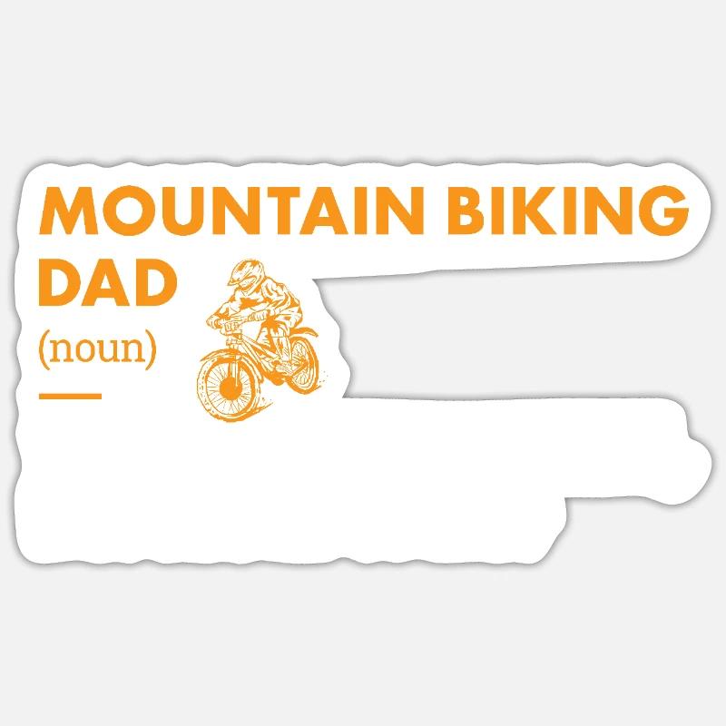 Biker Dad Définition VTT - Sticker taille S (10 x 10 cm) - blanc mat