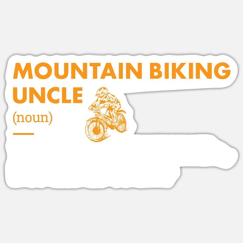 Biker Uncle Definition Mountain Biking - Sticker size S (10 x 10 cm) - white matte