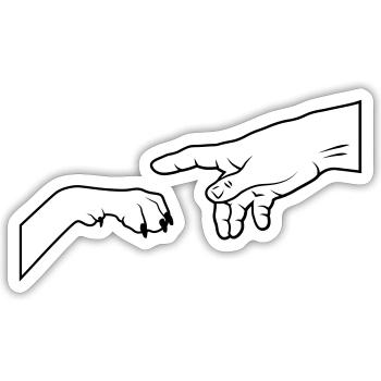 Hundepfote - gib Pfote - Sticker Größe S (10 x 10 cm) - Mattweiß - Vorne