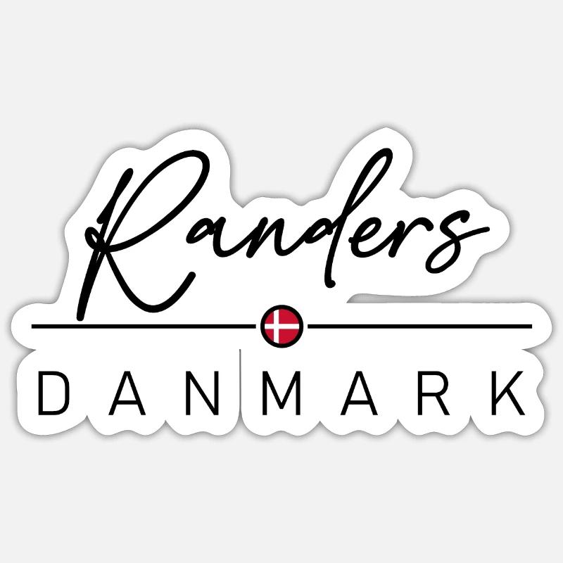 Dänemark - Randers - Danemark - Danemark - Sticker taille S (10 x 10 cm) - blanc mat