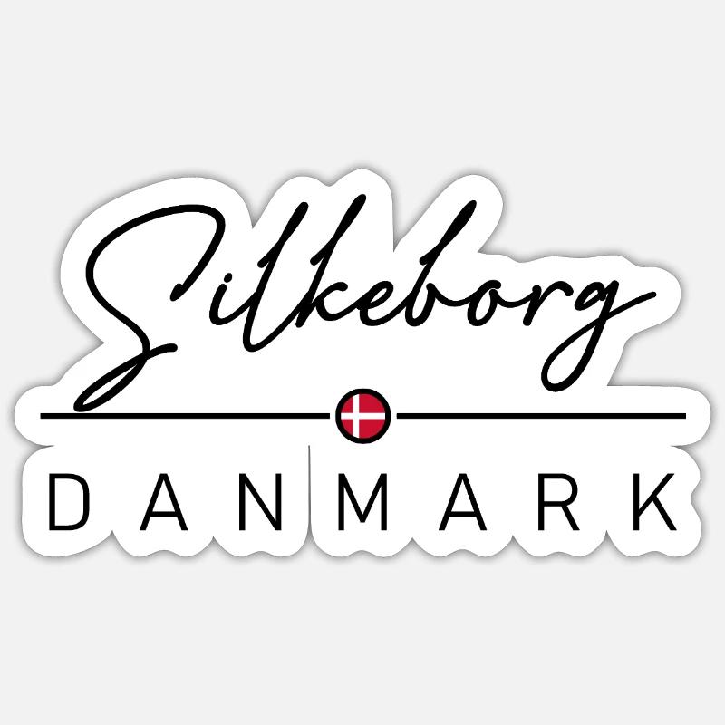 Dänemark - Silkeborg - Danemark - Danemark - Sticker taille S (10 x 10 cm) - blanc mat