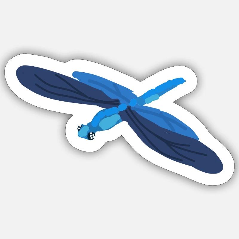 Libellule - Sticker taille S (10 x 10 cm) - blanc mat