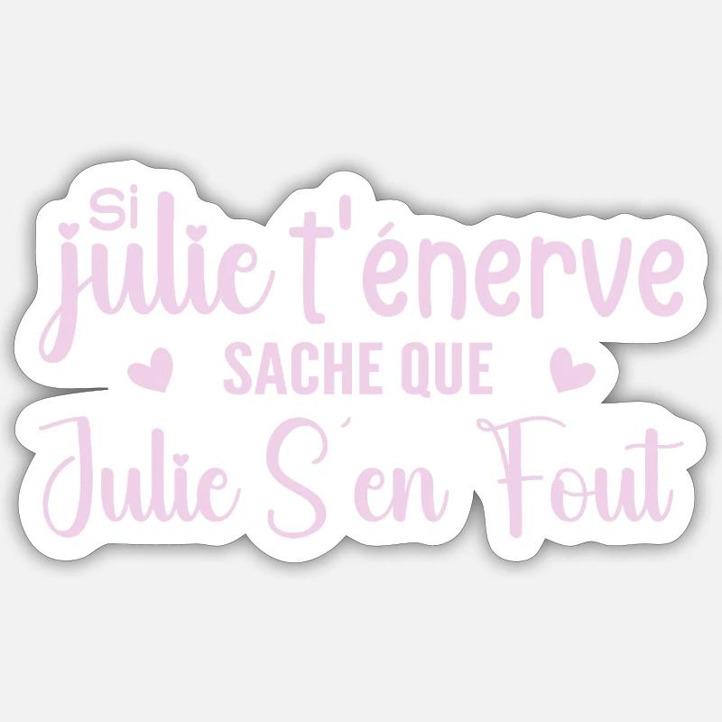 Julie - Sticker Größe S (10 x 10 cm) - Mattweiß