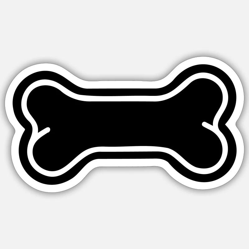 Knochen - Sticker Größe S (10 x 10 cm) - Mattweiß