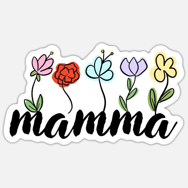 Mamma - Blumen Muttertag Mutter Sticker Größe S (10 x 10 cm)