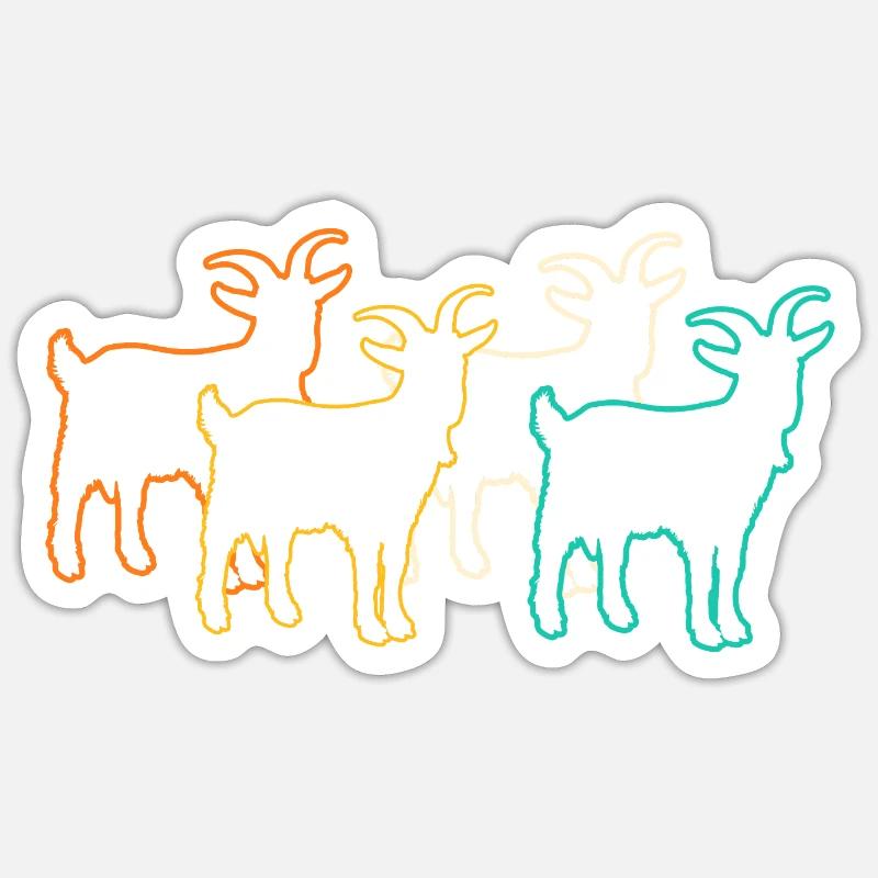Goats - Sticker size S (10 x 10 cm) - white matte