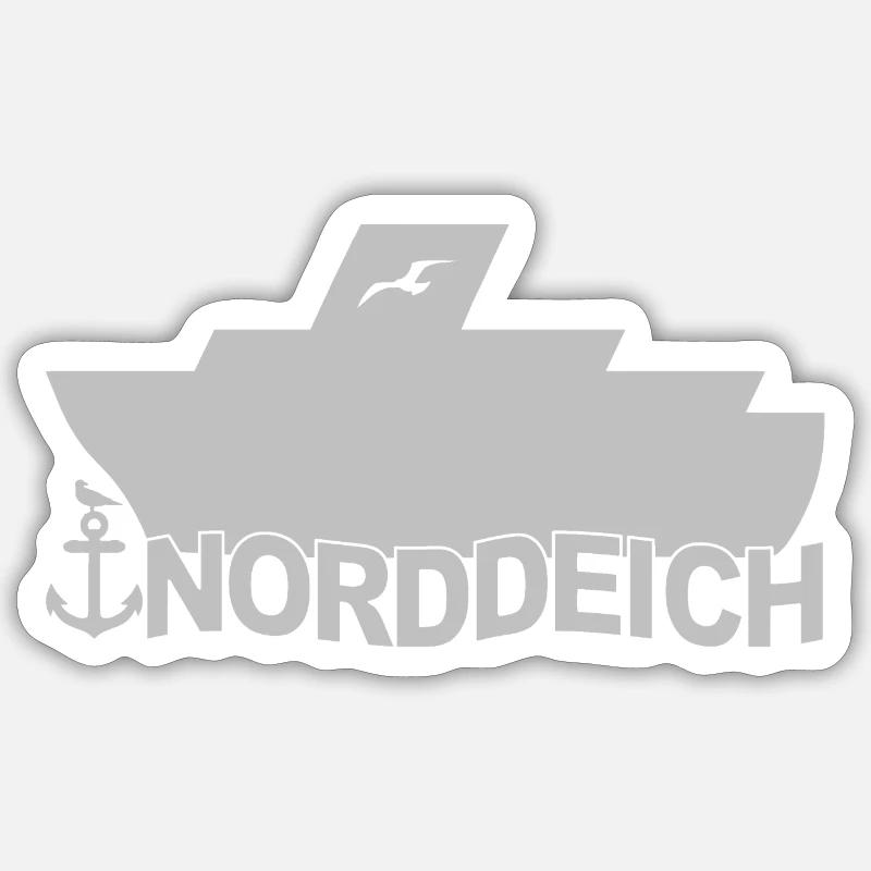 Fähre Norddeich Logo - Sticker Größe S (10 x 10 cm) - Mattweiß