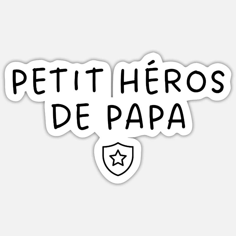 Papas kleiner Held - Sticker Größe S (10 x 10 cm) - Mattweiß