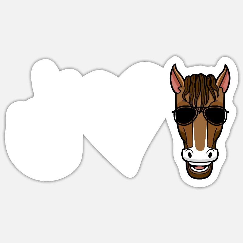 Reiten Pferd - Sticker Größe S (10 x 10 cm) - Mattweiß