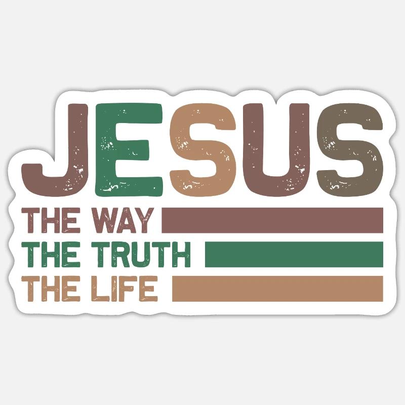 Jésus - Sticker taille S (10 x 10 cm) - blanc mat