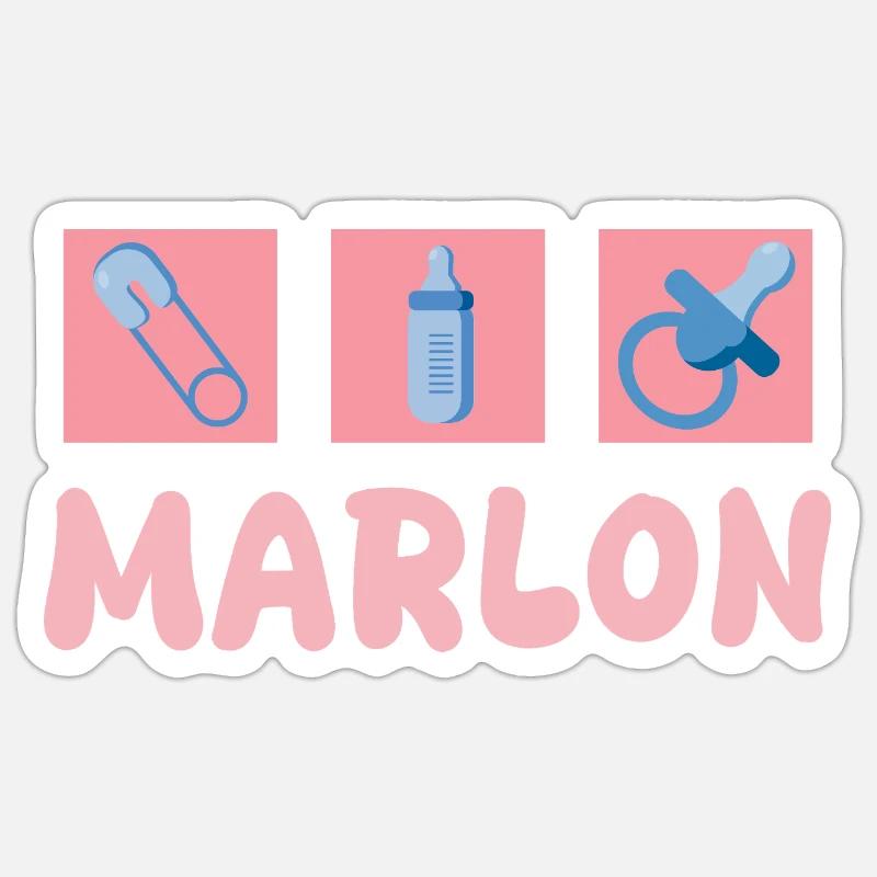 Sucette Marlon - Sticker taille S (10 x 10 cm) - blanc mat