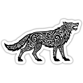 Wolf of the Caucasus - Sticker size S (10 x 10 cm) - white matte - Front
