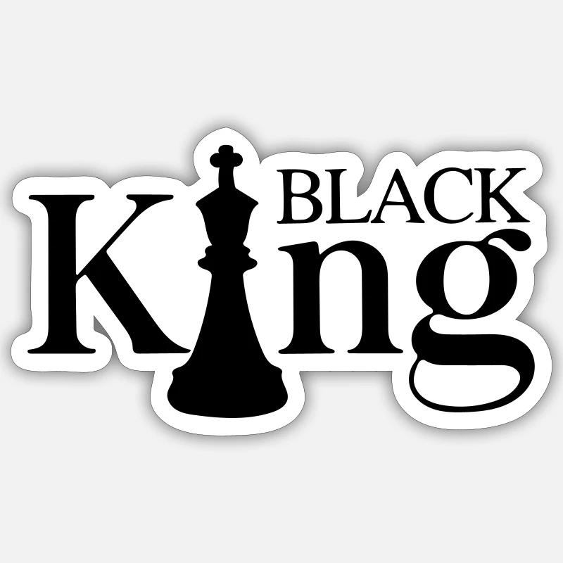 schwarzer König - Sticker Größe S (10 x 10 cm) - Mattweiß