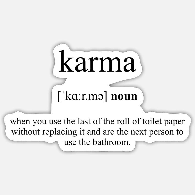Karma Definition Dictionary - Sticker Größe S (10 x 10 cm) - Mattweiß