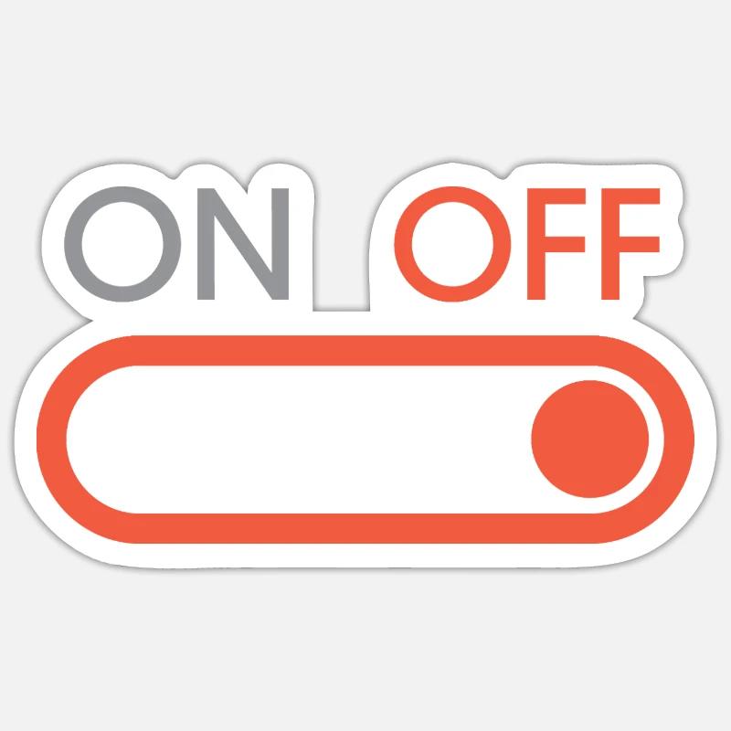 off button - Gaming und Streaming - Sticker Größe S (10 x 10 cm) - Mattweiß
