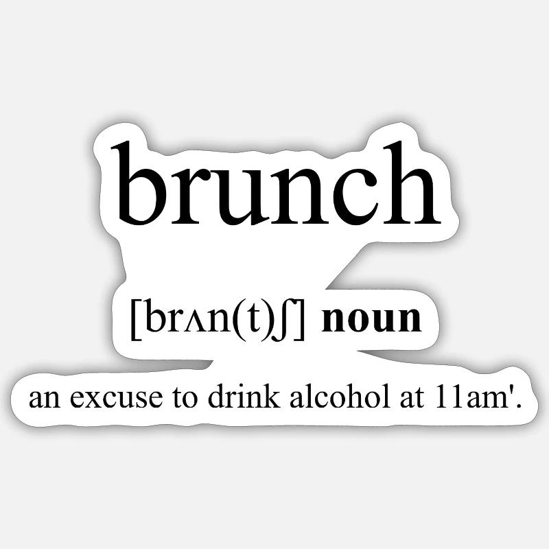 Brunch Definition Dictionary - Sticker Größe S (10 x 10 cm) - Mattweiß