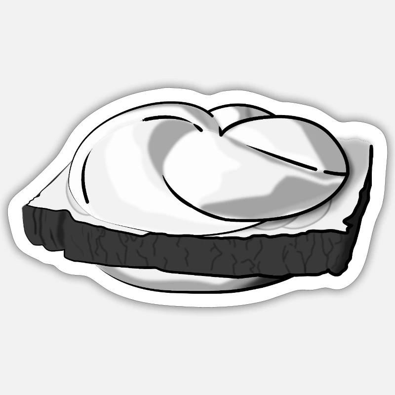 Leberkässemmel mit extra Style. - Sticker Größe S (10 x 10 cm) - Mattweiß