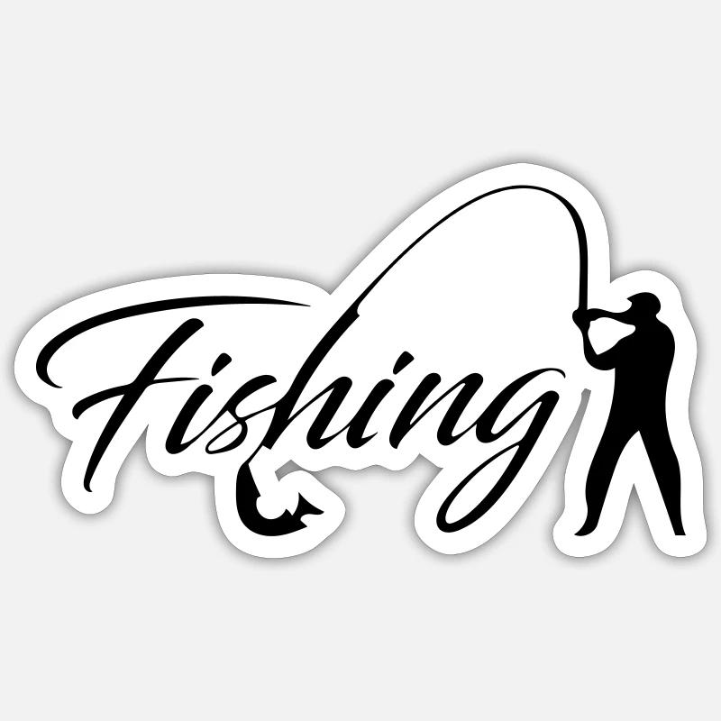 fishing Sticker size S (10 x 10 cm)