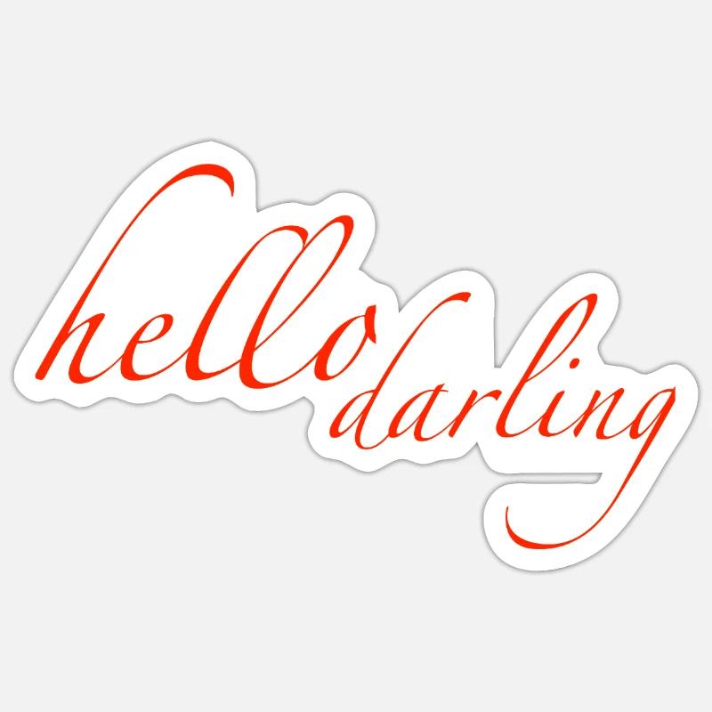 hello darling - Sticker Größe S (10 x 10 cm) - Mattweiß