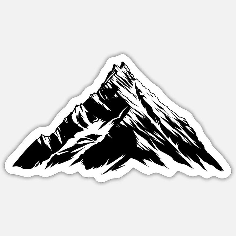 Berg - Sticker Größe S (10 x 10 cm) - Mattweiß