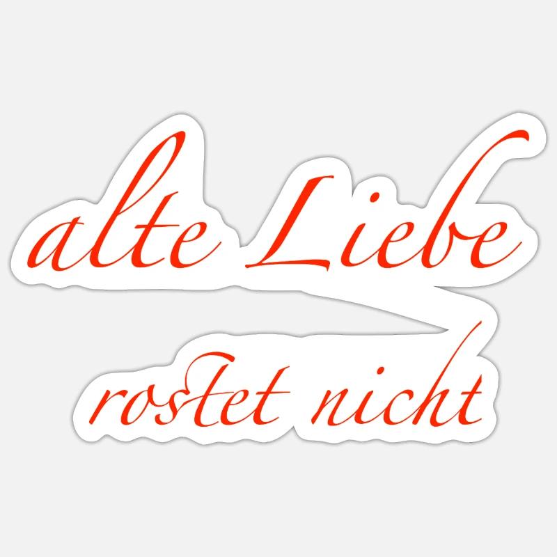 alte Liebe rostet nicht - Sticker Größe S (10 x 10 cm) - Mattweiß